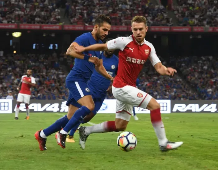 Framed Print : Ramsey vs. Fabregas: A Clash of Arsenal Legends in Beijing's Pre-Season Friendly (Arsenal v Chelsea, 2017)