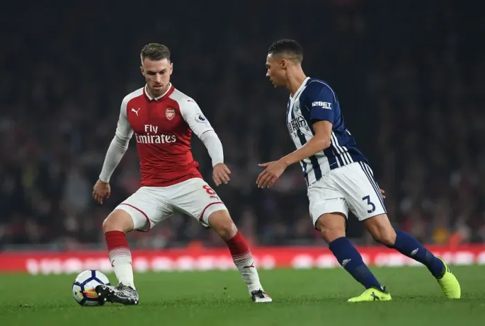 Framed Print : Ramsey vs. Gibbs: A Rivalry Ignites on the Arsenal Field