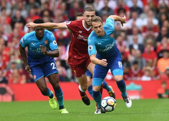 Framed Print : Ramsey vs. Henderson: Intense Battle at Anfield - Liverpool vs. Arsenal, 2017-18 Premier League Framed Print : Ramsey vs. Henderson: Intense Battle at Anfield - Liverpool vs. Arsenal, 2017-18 Premier League