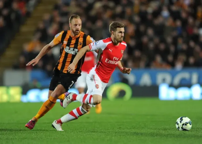 Framed Print : Ramsey vs Meyler: A Premier League Battle at KC Stadium Framed Print : Ramsey vs Meyler: A Premier League Battle at KC Stadium