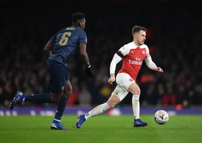 Framed Print : Ramsey vs Pogba: FA Cup Battle - Arsenal vs Manchester United Framed Print : Ramsey vs Pogba: FA Cup Battle - Arsenal vs Manchester United