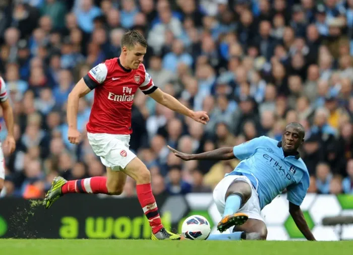 Framed Print : Ramsey vs Toure: Manchester City vs Arsenal - Premier League's Intense Draw (2012)