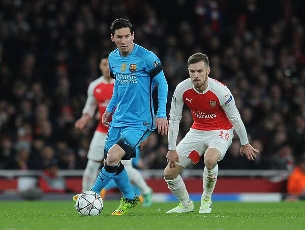 Ramsey's Chase: Arsenal's Midfielder Closes In on Messi in Arsenal vs. Barcelona Champions League Clash