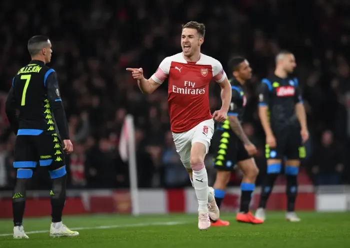 Framed Print : Ramsey's Dramatic Goal: Arsenal's Europa League Victory Over Napoli