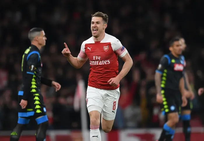 Framed Print : Ramsey's Dramatic Goal: Arsenal's Europa League Victory Over Napoli