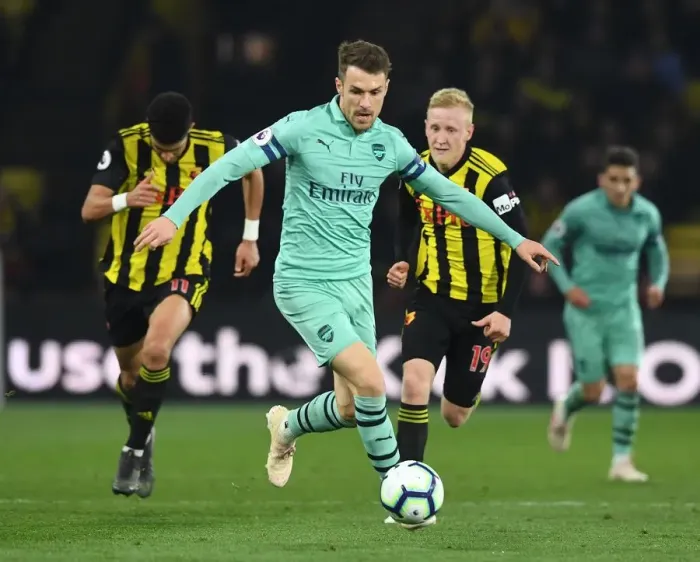 Framed Print : Ramsey's Premier League Triumph: Surges Past Hughes at Vicarage Road (2018-19) Framed Print : Ramsey's Premier League Triumph: Surges Past Hughes at Vicarage Road (2018-19)