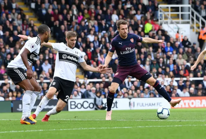 Framed Print : Ramsey's Pressure-Cooker Goal: Arsenal's Third Against Fulham (Maxime Le Marchand)