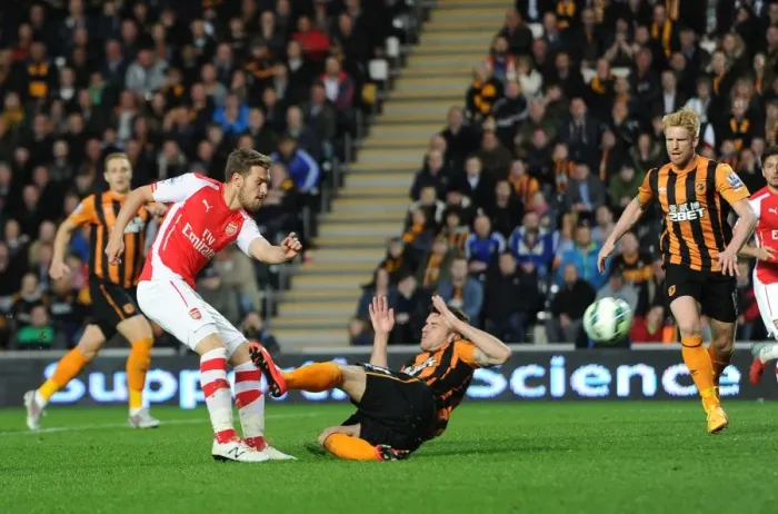 Framed Print : Ramsey's Pressure-Cooker Goal: Hull City vs. Arsenal, Premier League 2014 / 15