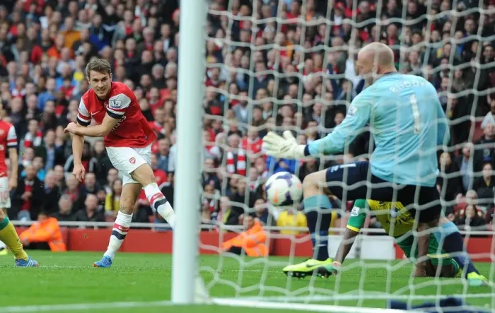 Framed Print : Ramsey's Thriller: Aaron Scores the Game-winning Goal vs. Norwich City (October 2013) Framed Print : Ramsey's Thriller: Aaron Scores the Game-winning Goal vs. Norwich City (October 2013)