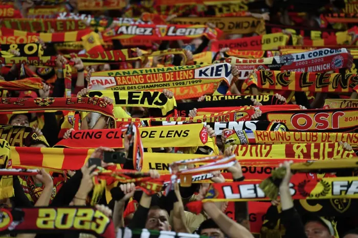 Framed Print : RC Lens vs. Arsenal: Group B - UEFA Champions League 2023 / 24: A Sea of Scarves at Stade Bollaert-Delelis
