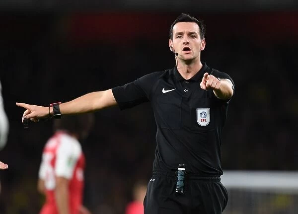 Referee Andy Madley Overssees Arsenal vs. Norwich City in Carabao Cup