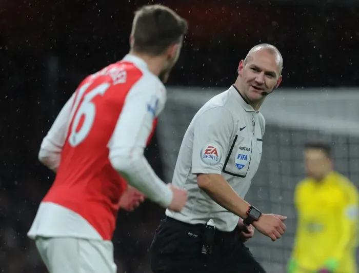Framed Print : Referee Bobby Madley Overssees Arsenal vs Swansea City Clash in Premier League, 2016 Framed Print : Referee Bobby Madley Overssees Arsenal vs Swansea City Clash in Premier League, 2016