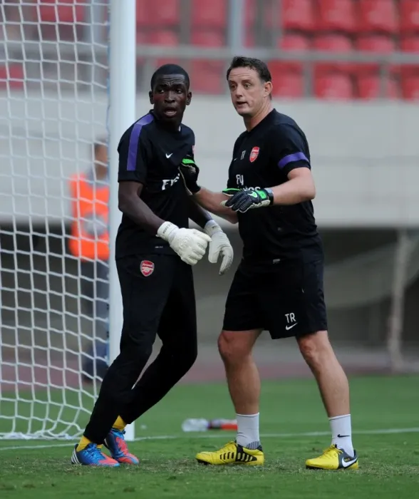 Framed Print : Reice Charles-Cook and Tony Roberts (Arsenal). Olympiacos U19 2: 0 Arsenal U19 Framed Print : Reice Charles-Cook and Tony Roberts (Arsenal). Olympiacos U19 2: 0 Arsenal U19