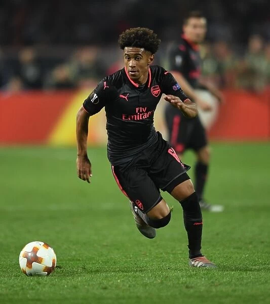 Reiss Nelson: In Action for Arsenal against Red Star Belgrade, Europa League 2017-18