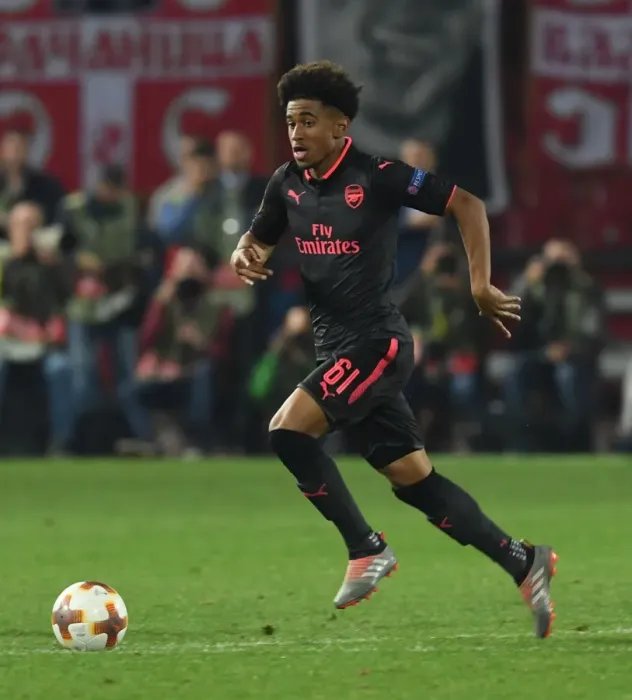 Framed Print : Reiss Nelson: In Action for Arsenal against Red Star Belgrade, Europa League 2017-18 Framed Print : Reiss Nelson: In Action for Arsenal against Red Star Belgrade, Europa League 2017-18