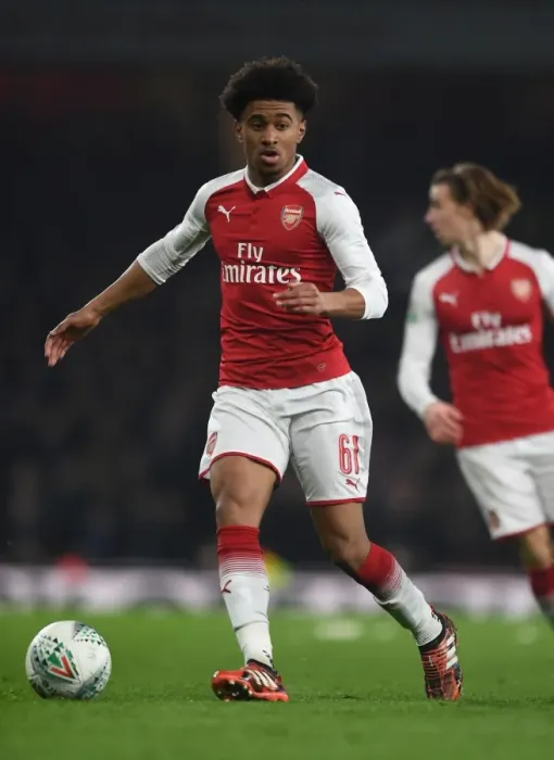 Framed Print : Reiss Nelson in Action: Arsenal vs. West Ham United, Carabao Cup Quarterfinals