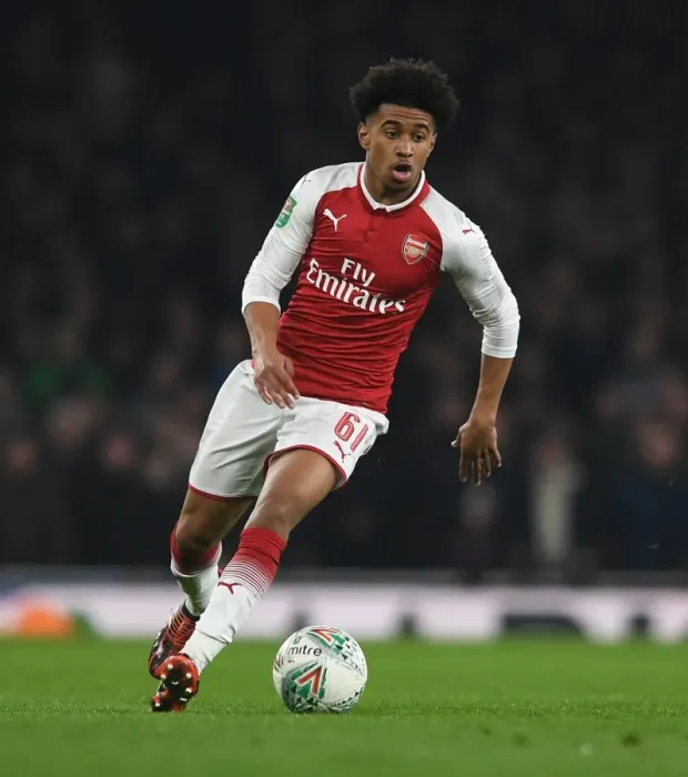 Framed Print : Reiss Nelson in Action: Arsenal vs. West Ham United - Carabao Cup Quarterfinals