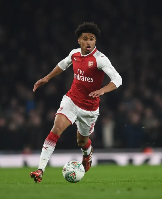 Framed Print : Reiss Nelson in Action: Arsenal vs. West Ham United - Carabao Cup Quarterfinals