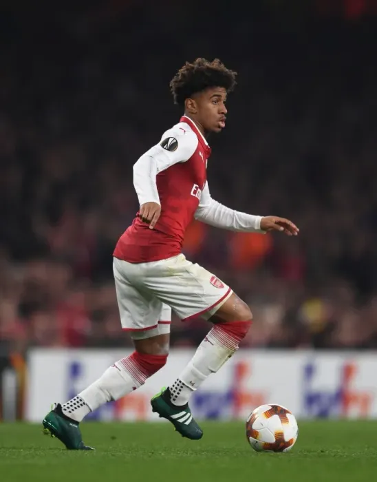 Framed Print : Reiss Nelson in Action: Arsenal vs Crvena Zvezda, UEFA Europa League (2017-18) Framed Print : Reiss Nelson in Action: Arsenal vs Crvena Zvezda, UEFA Europa League (2017-18)