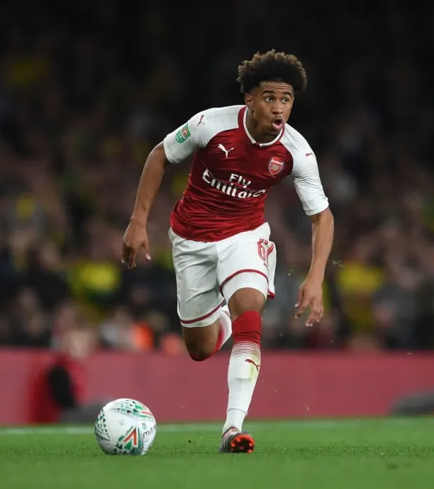 Framed Print : Reiss Nelson in Action: Arsenal vs Norwich City, Carabao Cup Fourth Round, 2017-18