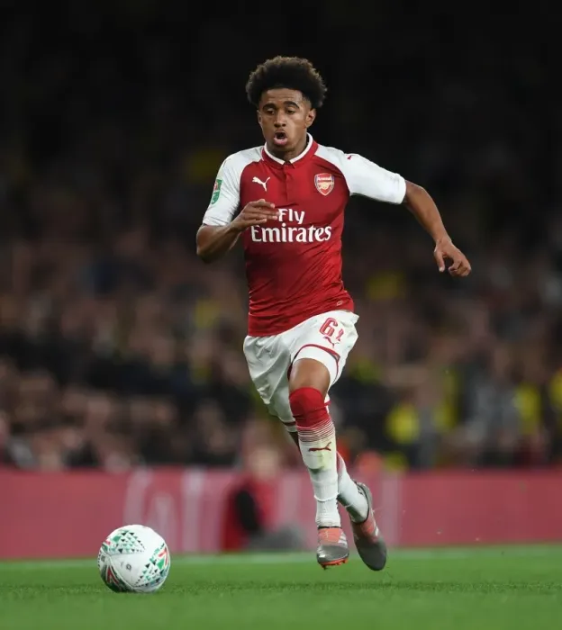 Framed Print : Reiss Nelson in Action: Arsenal vs Norwich City - Carabao Cup Fourth Round, 2017-18