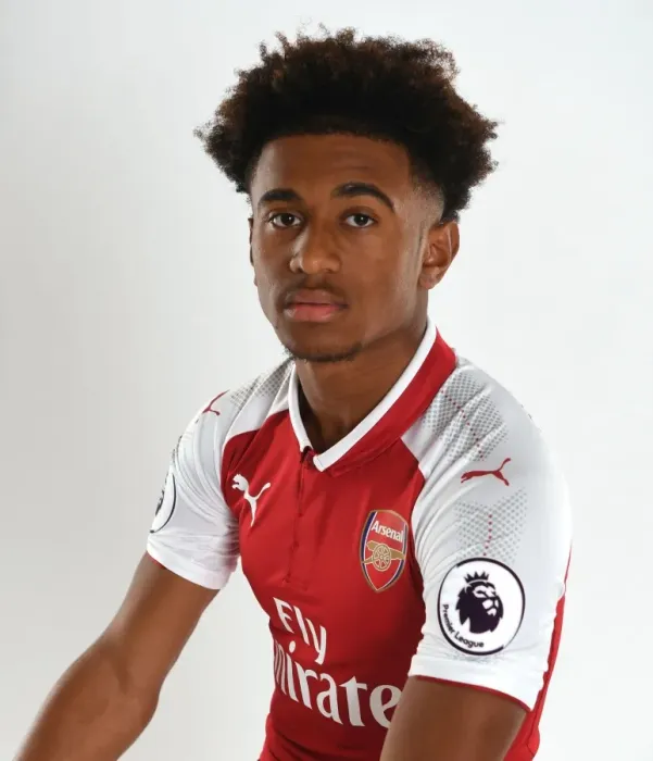 Framed Print : Reiss Nelson at Arsenal First Team Photocall (2017-18) Framed Print : Reiss Nelson at Arsenal First Team Photocall (2017-18)