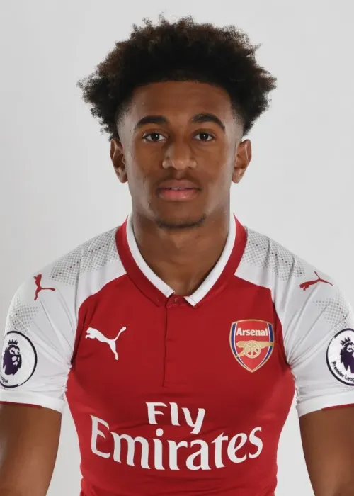 Framed Print : Reiss Nelson at Arsenal First Team Photocall (2017-18)