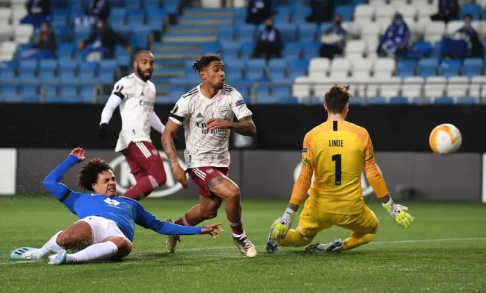 Framed Print : Reiss Nelson Scores Arsenal's Second Goal: Molde FK vs Arsenal FC, UEFA Europa League 2020-21 Framed Print : Reiss Nelson Scores Arsenal's Second Goal: Molde FK vs Arsenal FC, UEFA Europa League 2020-21