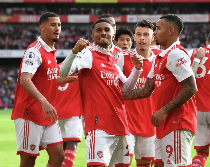 Framed Print : Reiss Nelson Scores His Second Goal: Arsenal's Triumph Over Nottingham Forest in 2022-23 Premier League Framed Print : Reiss Nelson Scores His Second Goal: Arsenal's Triumph Over Nottingham Forest in 2022-23 Premier League