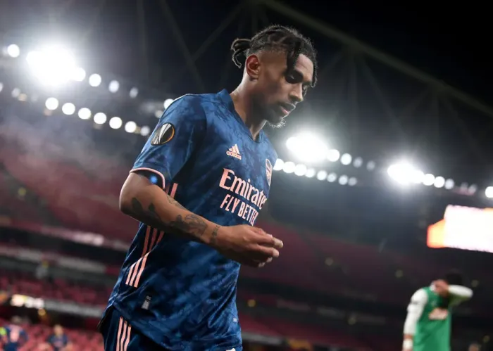 Framed Print : Reiss Nelson Shines in Empty Emirates: Arsenal's 1-0 Victory over Rapid Wien, UEFA Europa League 2020-21