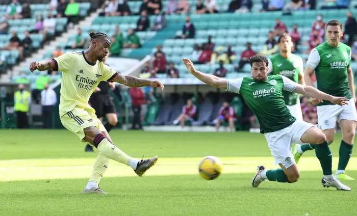 Framed Print : Reiss Nelson's Standout Performance: Arsenal's Pre-Season Victory over Hibernian