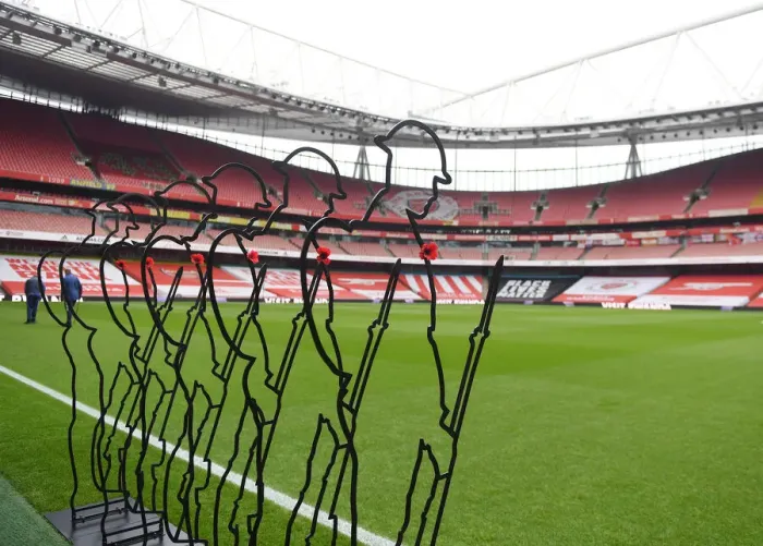 Framed Print : Remembrance Day at Empty Emirates: Arsenal vs. Aston Villa, Premier League 2020-21
