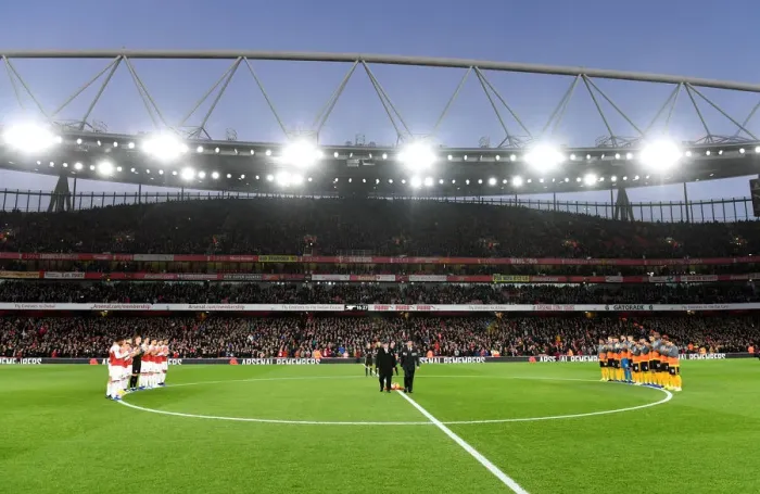 Framed Print : Remembrance Sunday: Arsenal vs. Wolverhampton Wanderers - Honoring the Fallen at Emirates Stadium (2018-19)
