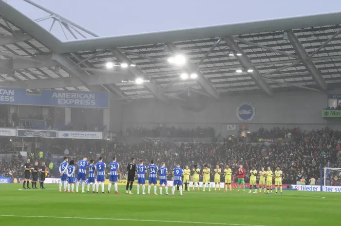 Framed Print : Respect for Roger Hunt: Brighton & Hove Albion vs. Arsenal, Premier League 2021-22