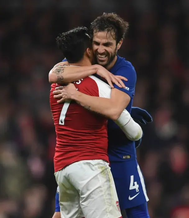 Framed Print : A Reunited Rivalry: Sanchez and Fabregas Square Off at Arsenal vs. Chelsea