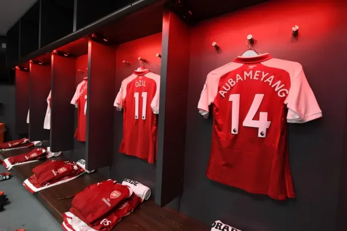 Framed Print : The Rivalry's Edge: Aubameyang's Contested Arsenal Shirt (Tottenham Hotspur vs Arsenal, Premier League 2017-18)
