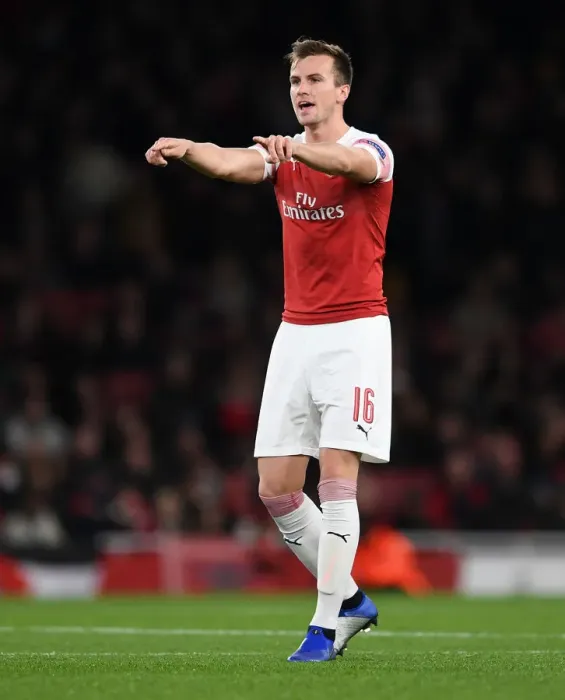 Framed Print : Rob Holding in Action: Arsenal vs. Sporting CP, UEFA Europa League 2018-19
