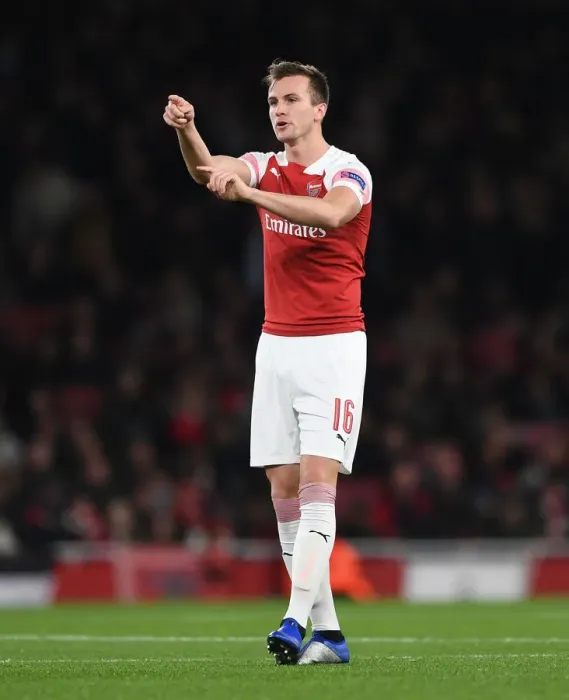 Framed Print : Rob Holding in Action: Arsenal vs. Sporting CP, UEFA Europa League 2018-19