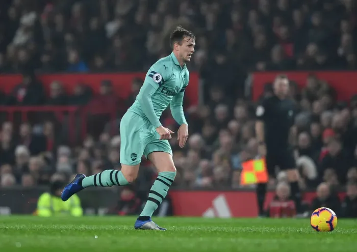 Framed Print : Rob Holding in Action: Arsenal vs. Manchester United, Premier League 2018-19