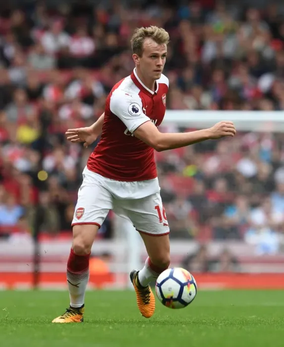 Framed Print : Rob Holding in Action: Arsenal vs Brighton & Hove Albion, Premier League 2017-18