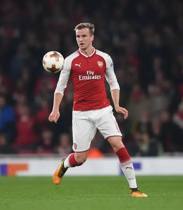 Framed Print : Rob Holding in Action: Arsenal vs Crvena Zvezda, Europa League 2017