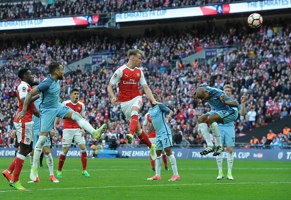 Rob Holding in Action: Arsenal vs. Manchester City - FA Cup Semi-Final Showdown