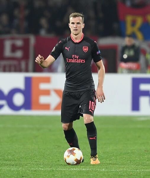 Rob Holding in Action: Arsenal vs. Red Star Belgrade, UEFA Europa League 2017-18