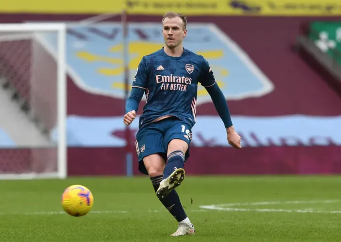 Framed Print : Rob Holding in Action: Aston Villa vs Arsenal Premier League Clash