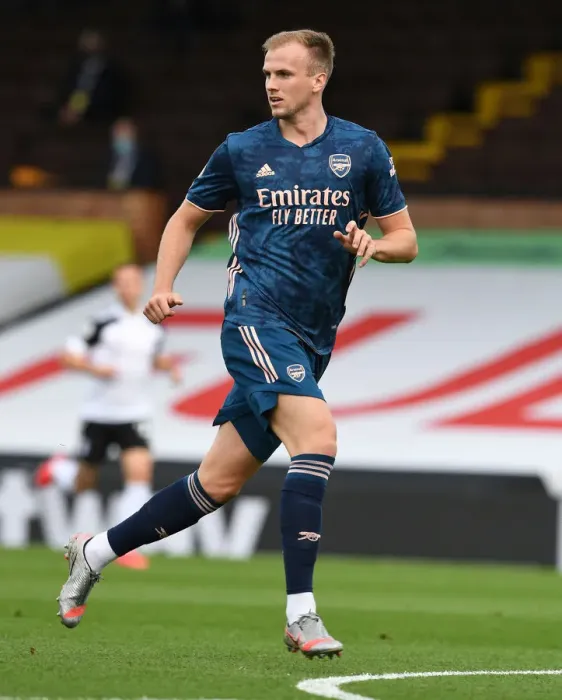Framed Print : Rob Holding in Action: Fulham vs. Arsenal, Premier League 2020-21