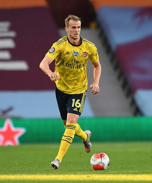 Rob Holding of Arsenal in Action against Aston Villa in Premier League Clash (2019-20)