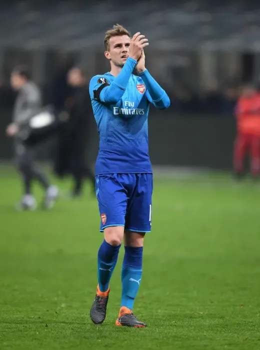 Framed Print : Rob Holding Celebrates with Arsenal Fans after AC Milan Clash in Europa League