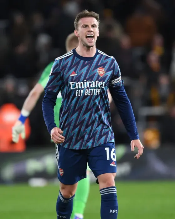 Framed Print : Rob Holding Focuses in Arsenal's Clash Against Wolverhampton Wanderers in Premier League