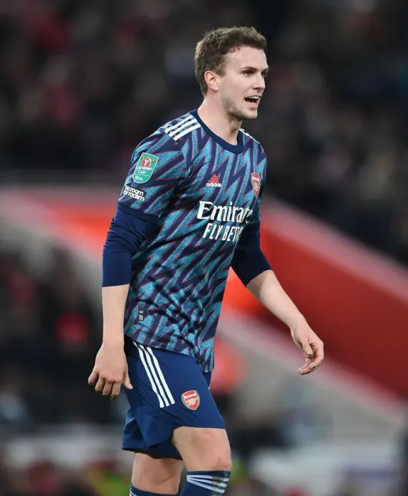Framed Print : Rob Holding's Defiant Performance: Arsenal vs. Liverpool in Carabao Cup Semi-Final