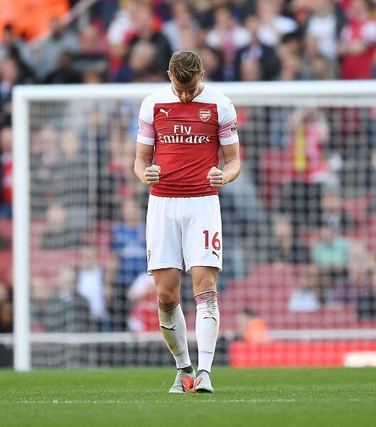 Rob Holding's Exultant Moment: Arsenal's Victory Over Watford (2018-19)